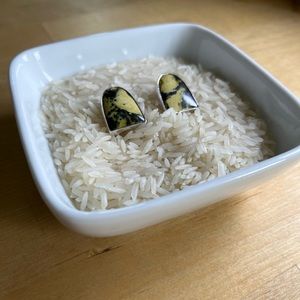 Charles Albert sterling and stone post earrings